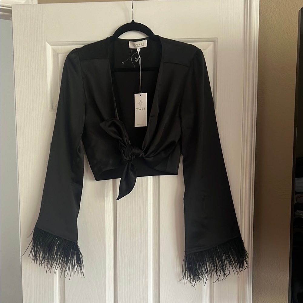 WAYF Tie-Front Blouse